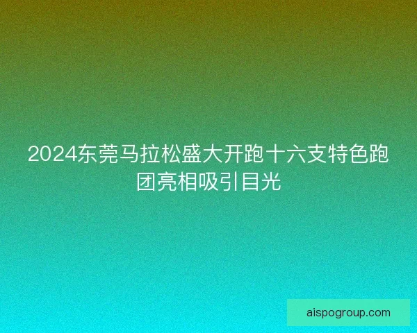 2024东莞马拉松盛大开跑十六支特色跑团亮相吸引目光